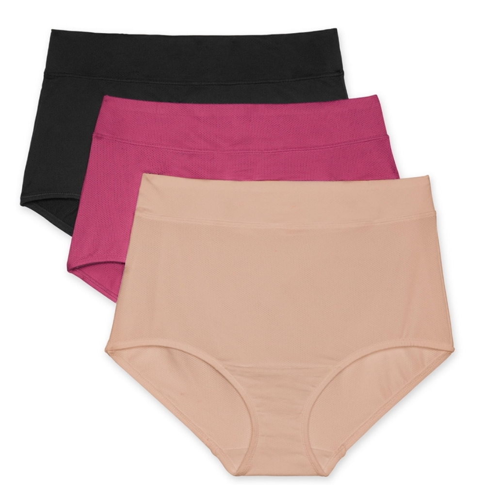 3-Pk Warner's Women's Blissful Benefits Dig-free Comfort Waist Moisture-wicking